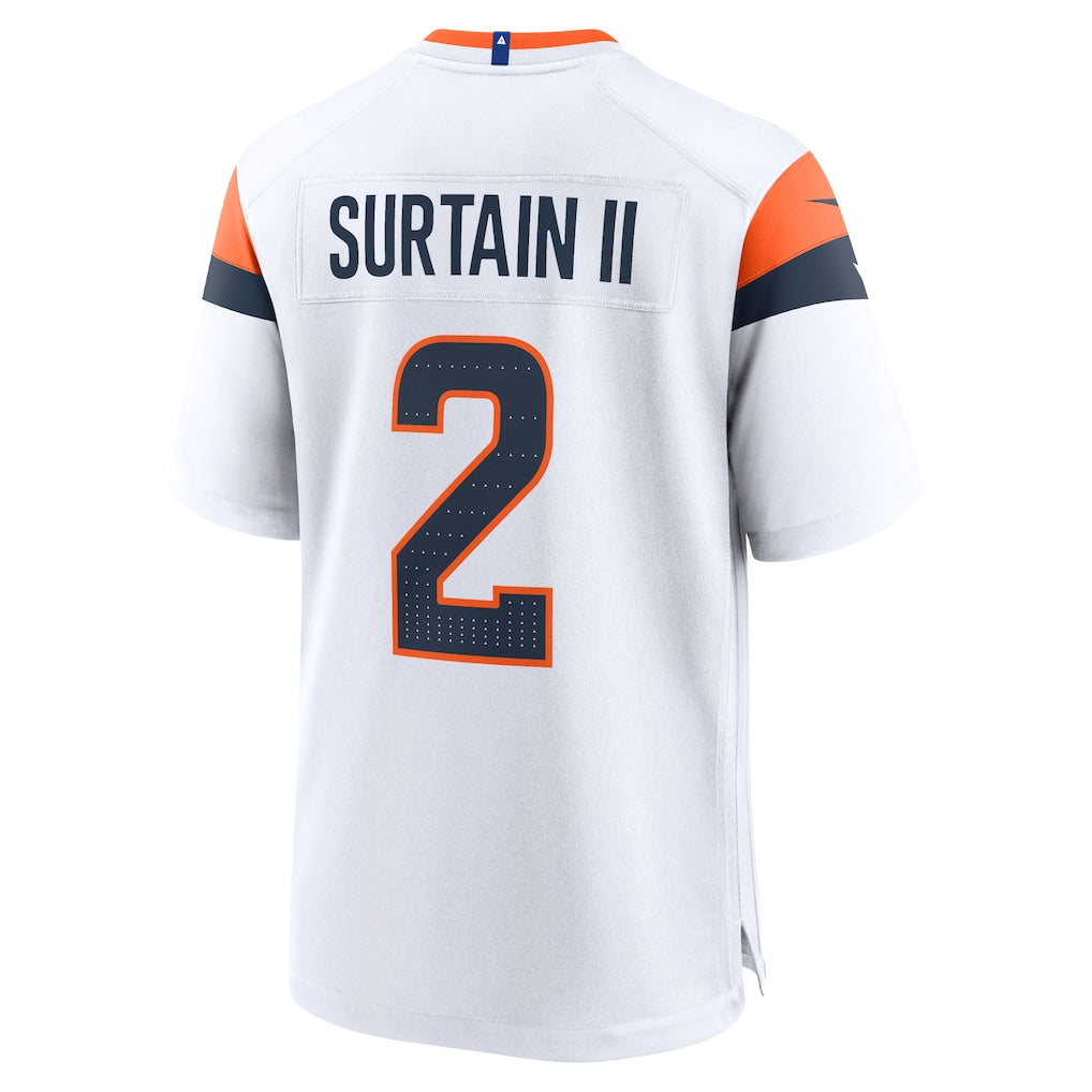 D.Broncos #2 Patrick Surtain II White Mile High Collection Game Jersey football jersey product view 1