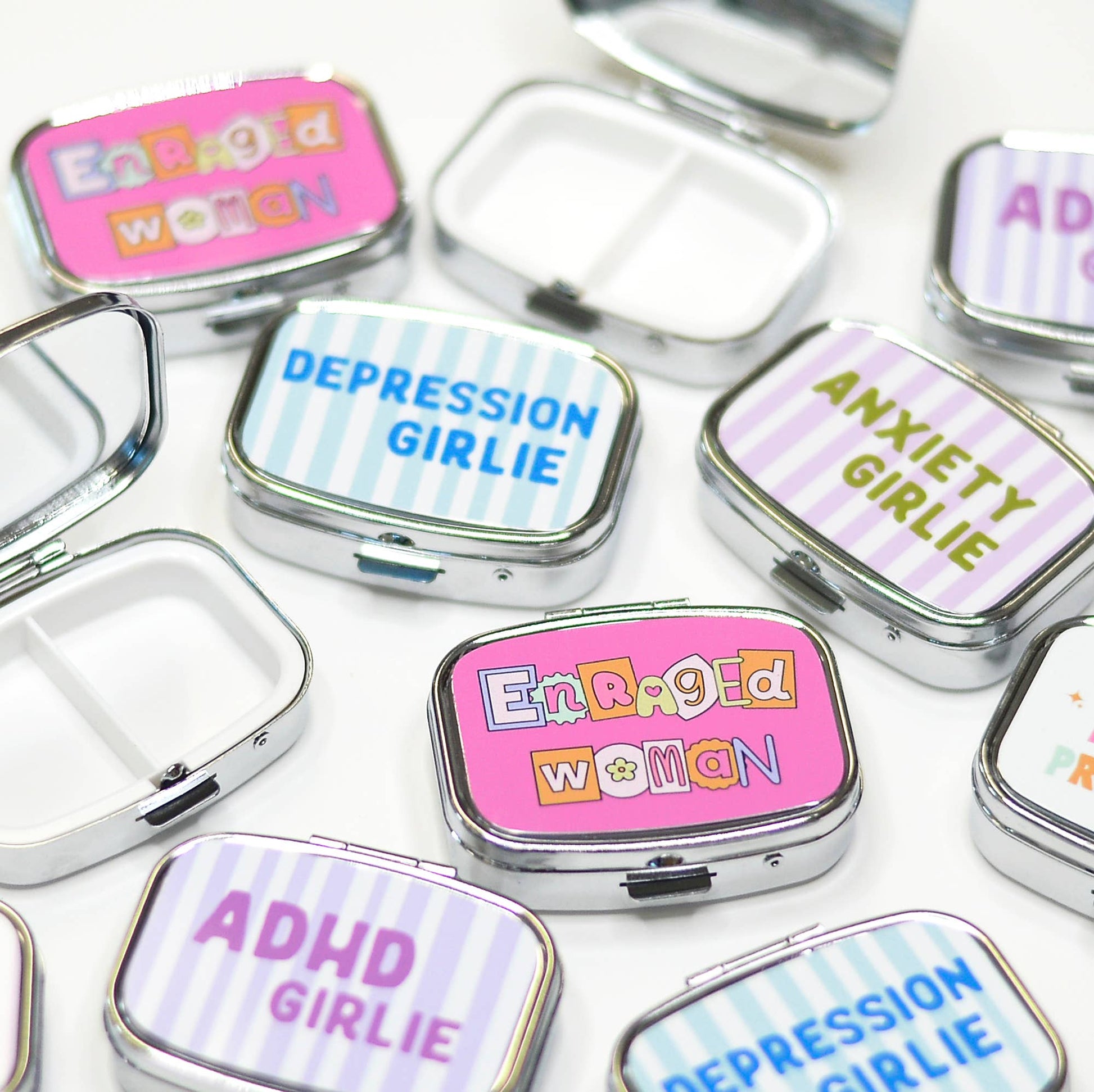 Funny Pill Box Compact Mirror Mental Health Gift Case Unisex T-shirt, Sweatshirt, Hoodie, Long Sleeve Tee - T-Shirt, Sweatshirt, Hoodie