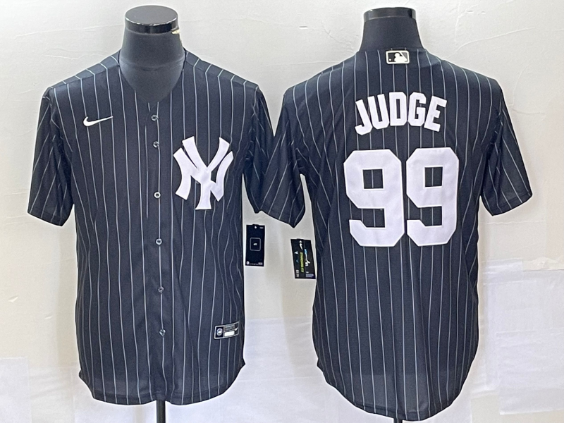 Men's New York Yankees Aaron Judge #99 Black Replica Player Jersey baseball jersey product view 1