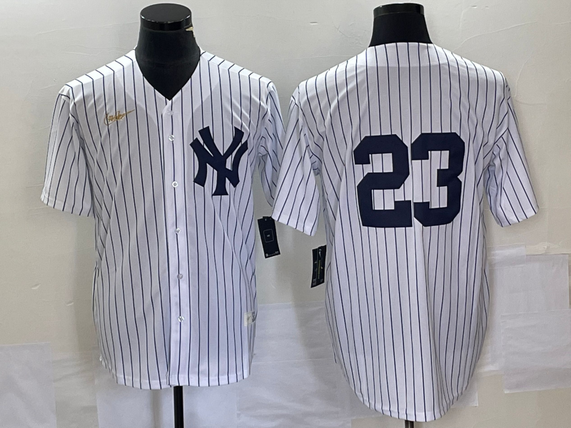 Men's New York Yankees Don Mattingly White Replica Player Name Jersey baseball jersey product view 1