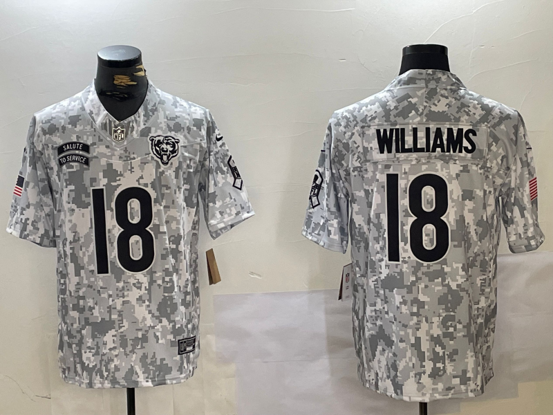 Men's Chicago Bears Caleb Williams Arctic Camo 2024 Salute to Service Limited Jersey football jersey product view 1
