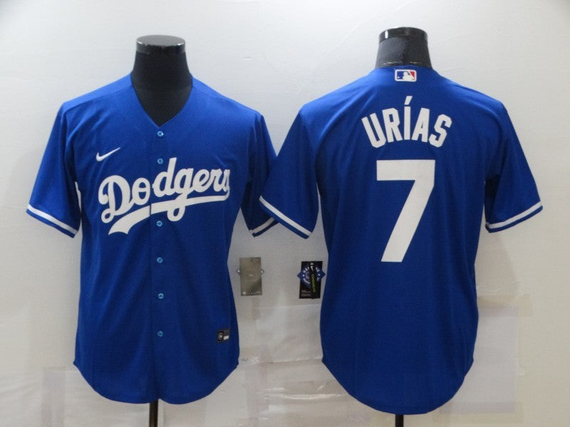 Men's Los Angeles Dodgers Julio Urias #7 Blue Replica Baseball Jersey1 baseball jersey product view 1