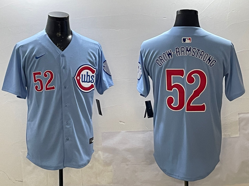 Men's Chicago Cubs Pete Crow-Armstrong Baby Blue 2nd Alternate Limited Player Jersey baseball jersey product view 1