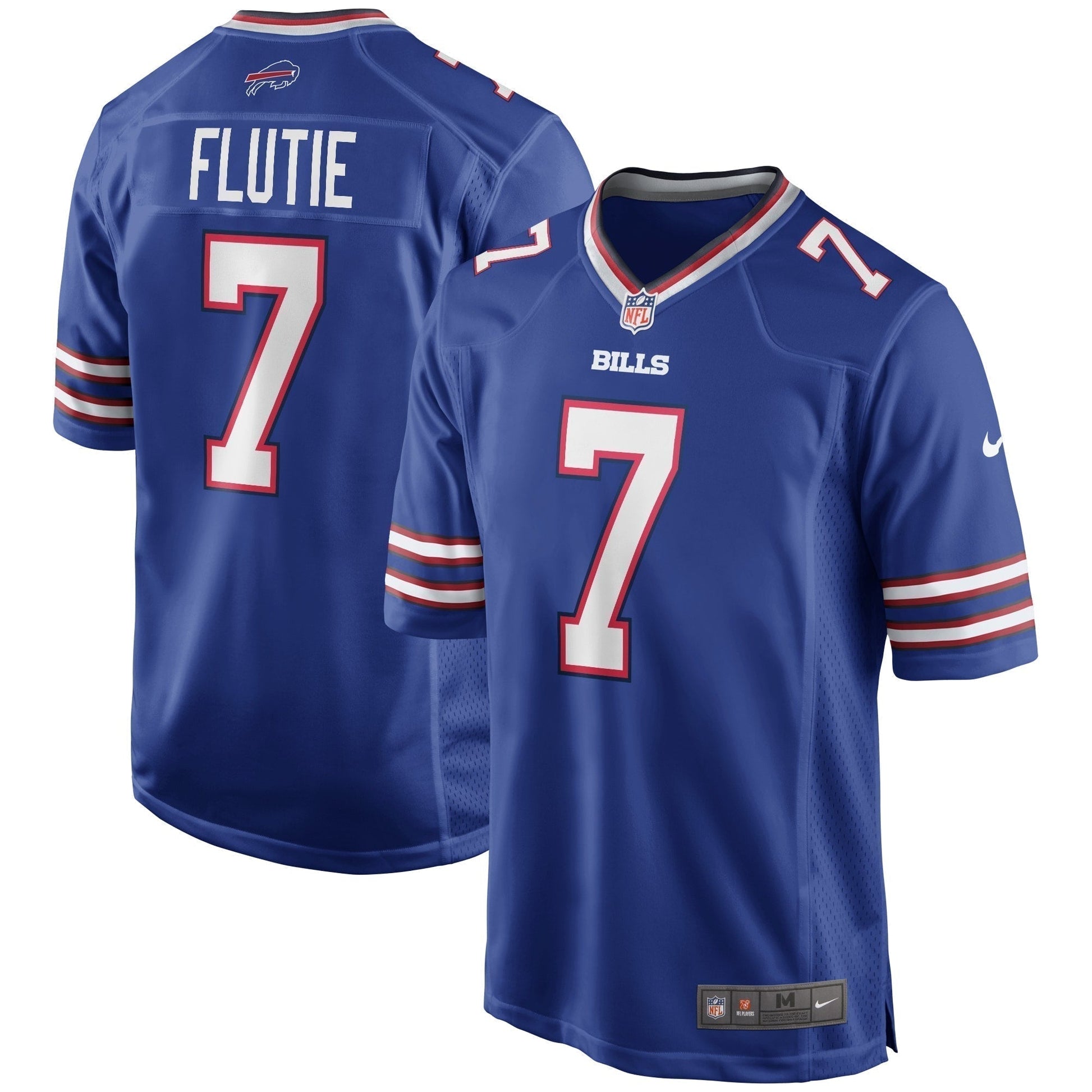 Doug Flutie Buffalo Bills Game Retired Jersey - Royal football jersey product view 1