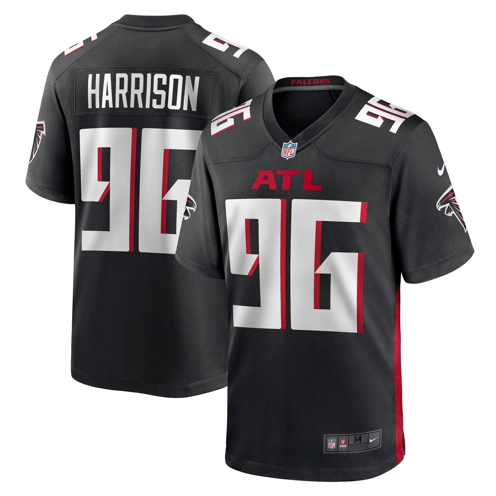 Zach Harrison Atlanta Falcons Team Game Jersey - Black football jersey product view 1