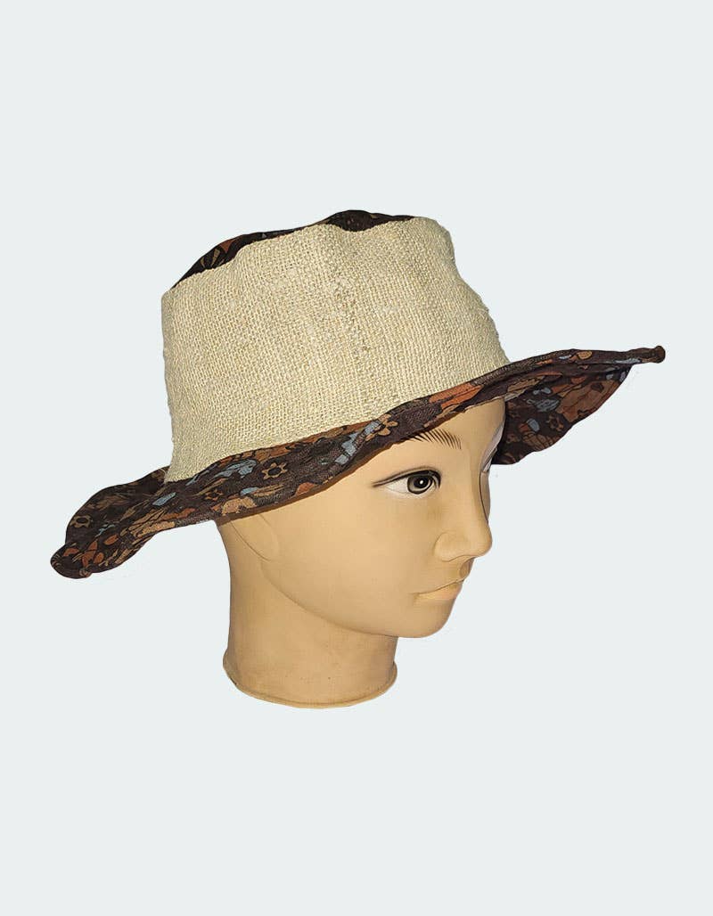 Mushroom Print Wide-Brim Hemp Hat(HAT-105) Unisex T-shirt, Sweatshirt, Hoodie, Long Sleeve Tee - T-Shirt, Sweatshirt, Hoodie