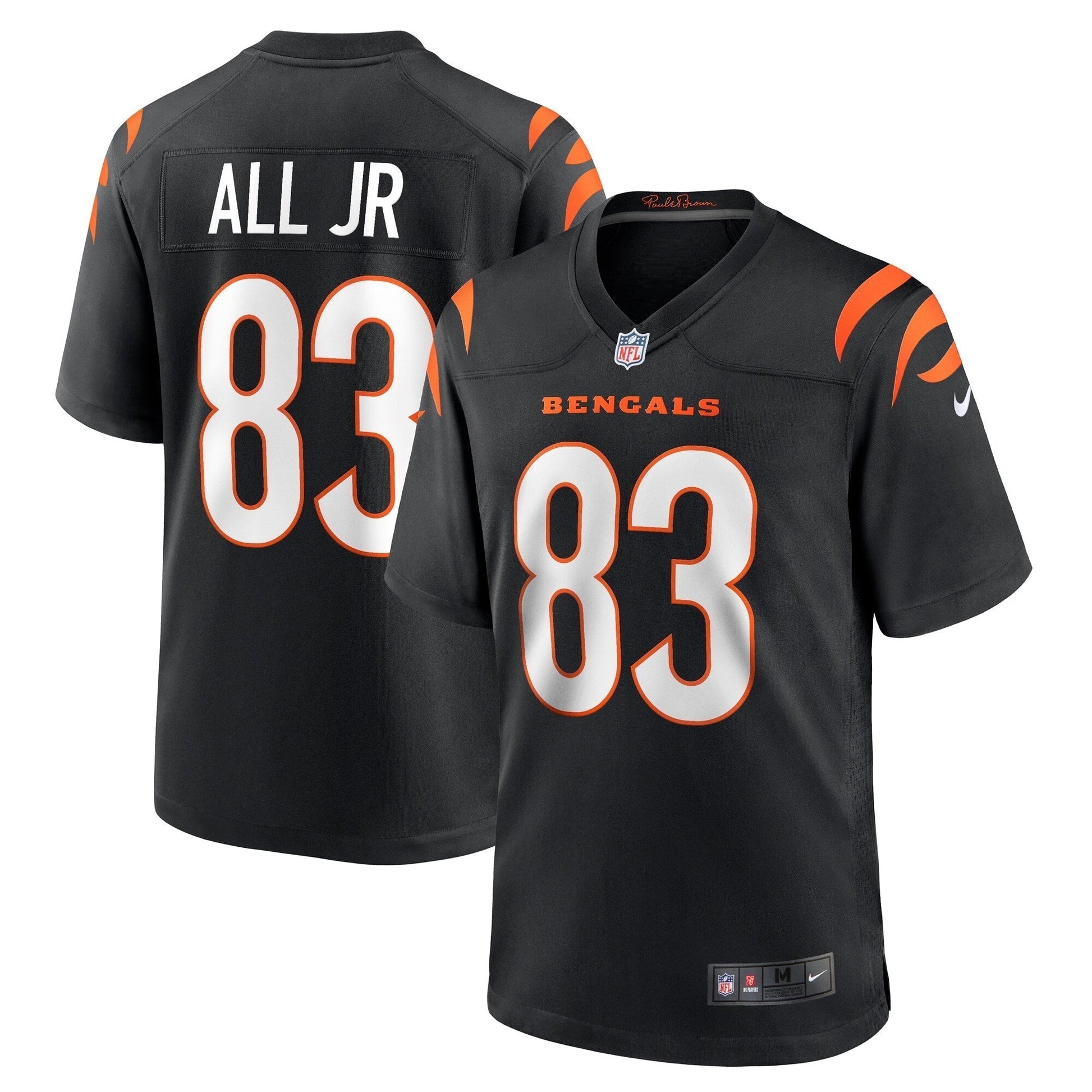 Erick All Jr. Cincinnati Bengals Team Game Jersey - Black football jersey product view 1