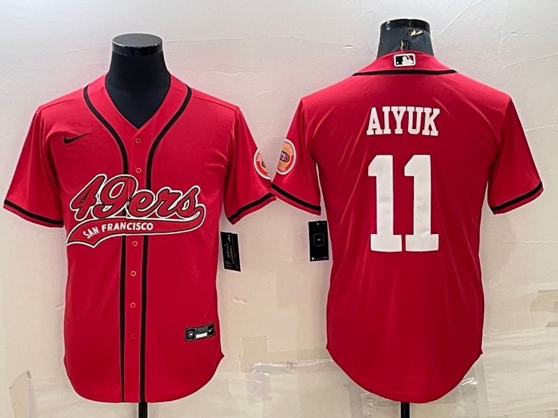 Men's San Francisco 49ers Brandon Aiyuk Red Game Jersey Joint Edition football jersey product view 1