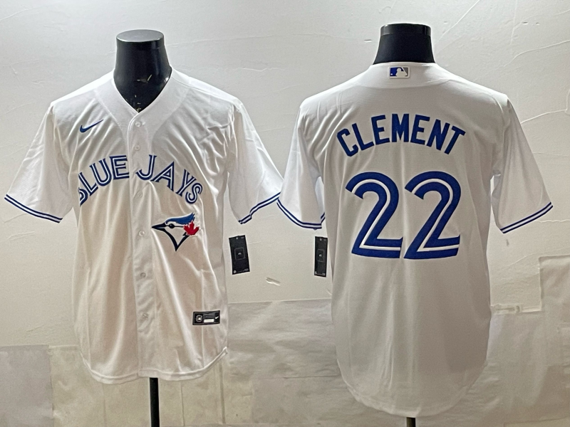 Men's Toronto Blue Jays Ernie Clement White Home Replica Jersey baseball jersey product view 1