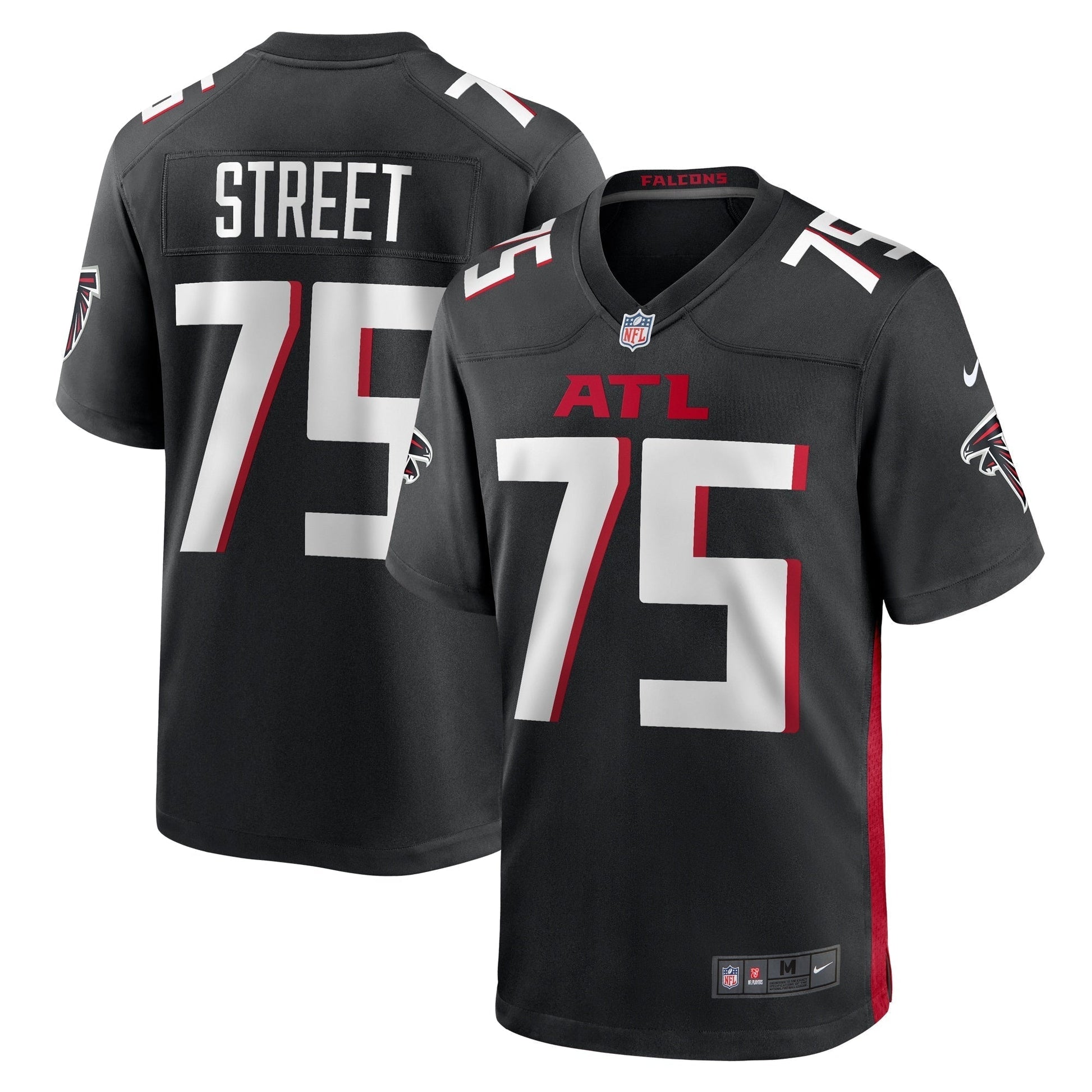 Kentavius Street Atlanta Falcons Game Jersey - Black football jersey product view 1