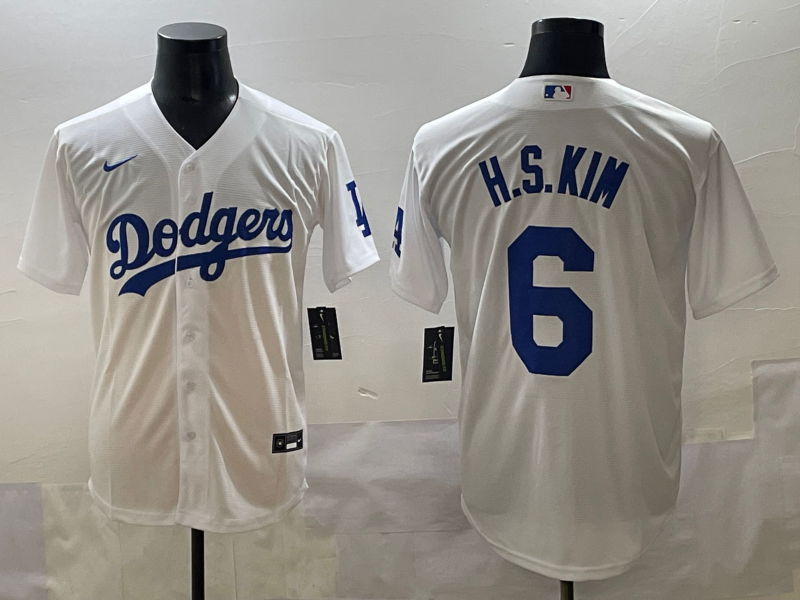 Men's Los Angeles Dodgers Hyeseong Kim White Limited Player Jersey baseball jersey product view 1