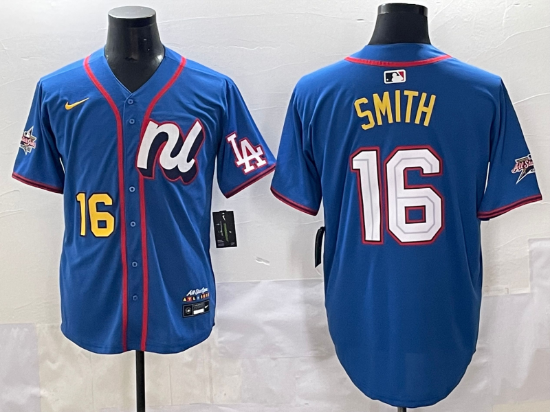 Men's National League Will Smith #16 Blue 2025 All-Star Edition Limited Player Jersey baseball jersey product view 1
