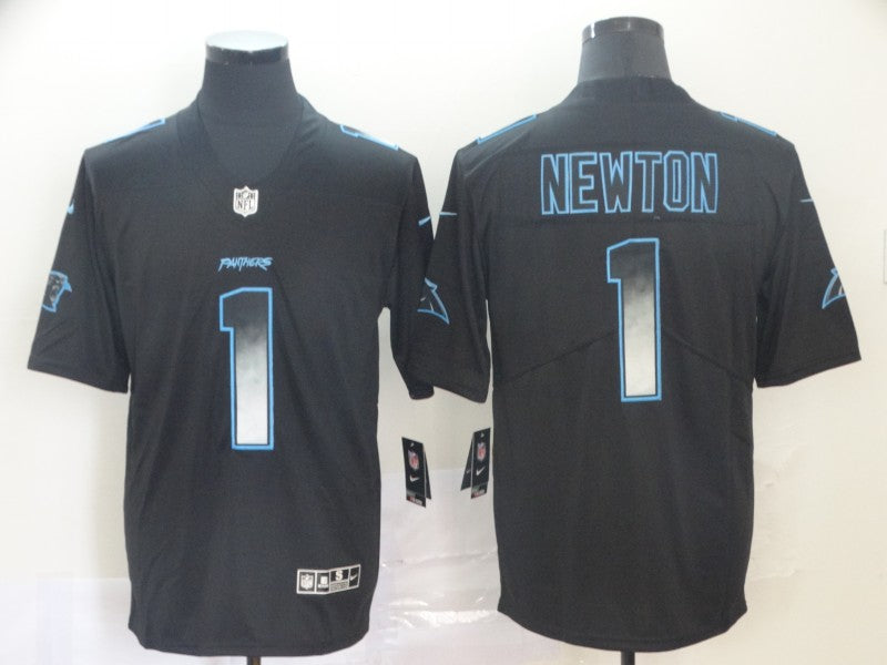 Men's Carolina Panthers #1 Cam Newton Black Game Jersey1 football jersey product view 1