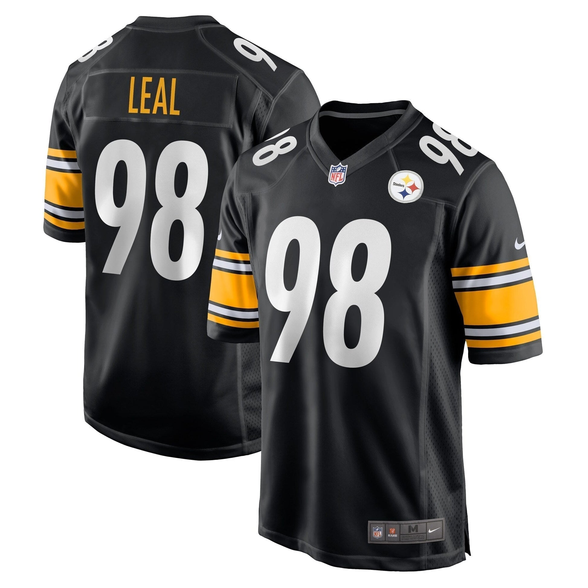 DeMarvin Leal Pittsburgh Steelers Game Jersey - Black football jersey product view 1