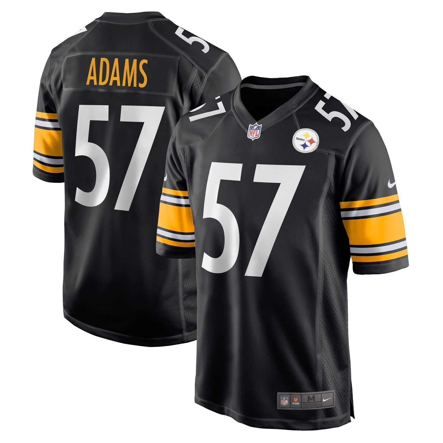 Montravius Adams Pittsburgh Steelers Game Jersey - Black football jersey product view 1