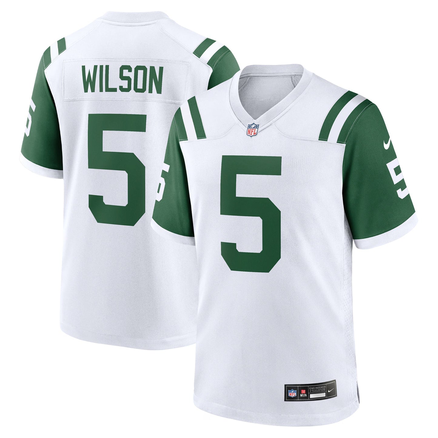 New York Jets Garrett Wilson White Classic Alternate Game Jersey football jersey product view 1