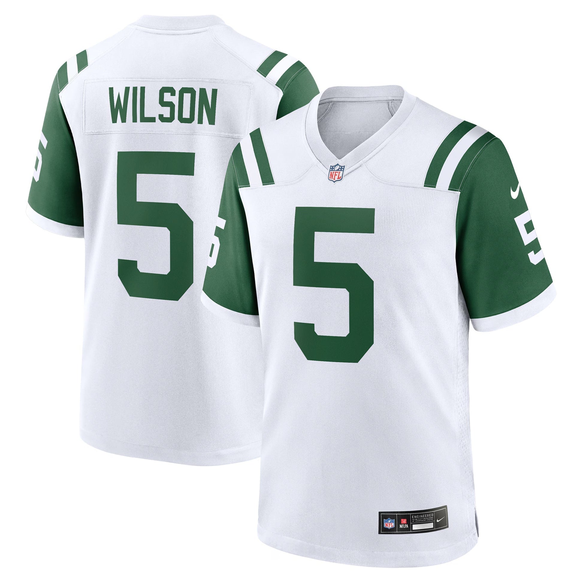 New York Jets Garrett Wilson White Classic Alternate Game Jersey football jersey product view 1