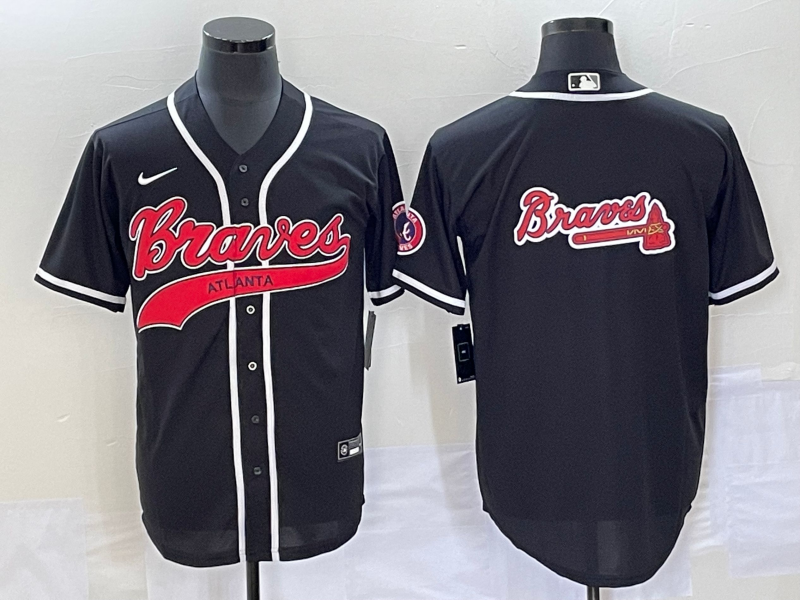 Men's Atlanta Braves Black Replica Team Jersey Joint Edition baseball jersey product view 1