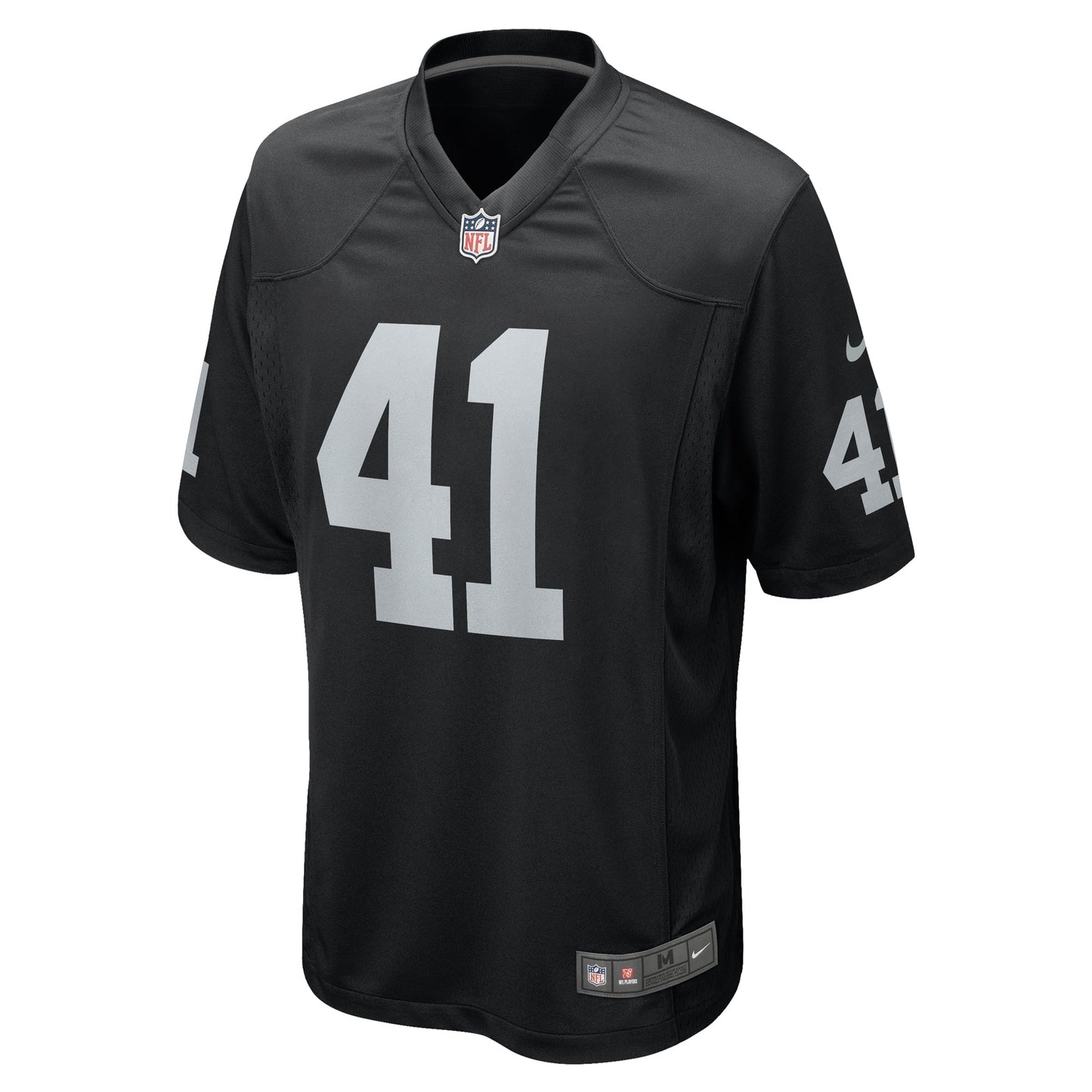 Robert Spillane Las Vegas Raiders Game Jersey - Black football jersey product view 2