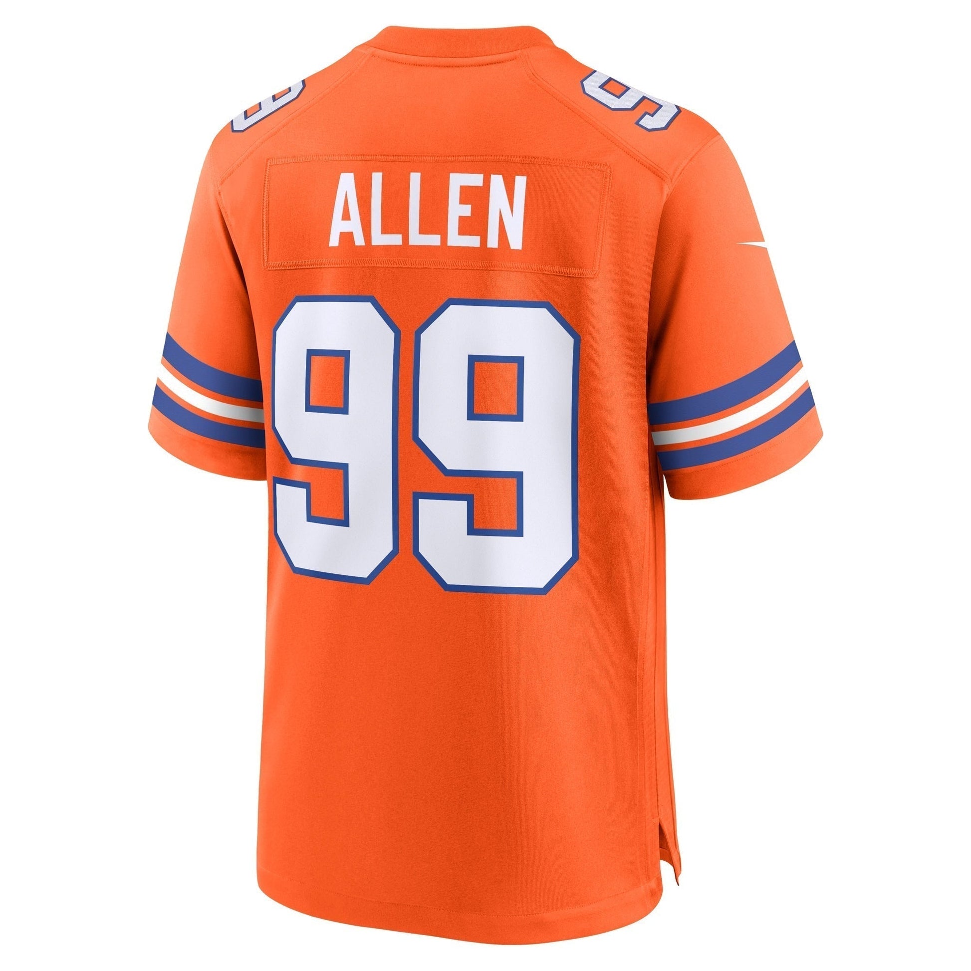 Zach Allen Denver Broncos Mile High Collection 1977 Throwback Game Jersey - Orange football jersey product view 3