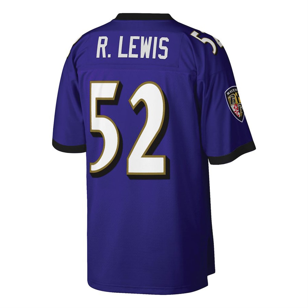 B.Ravens #52 Ray Lewis Purple Big & Tall 2000 Retired Player Replica Jersey football jersey product view 1