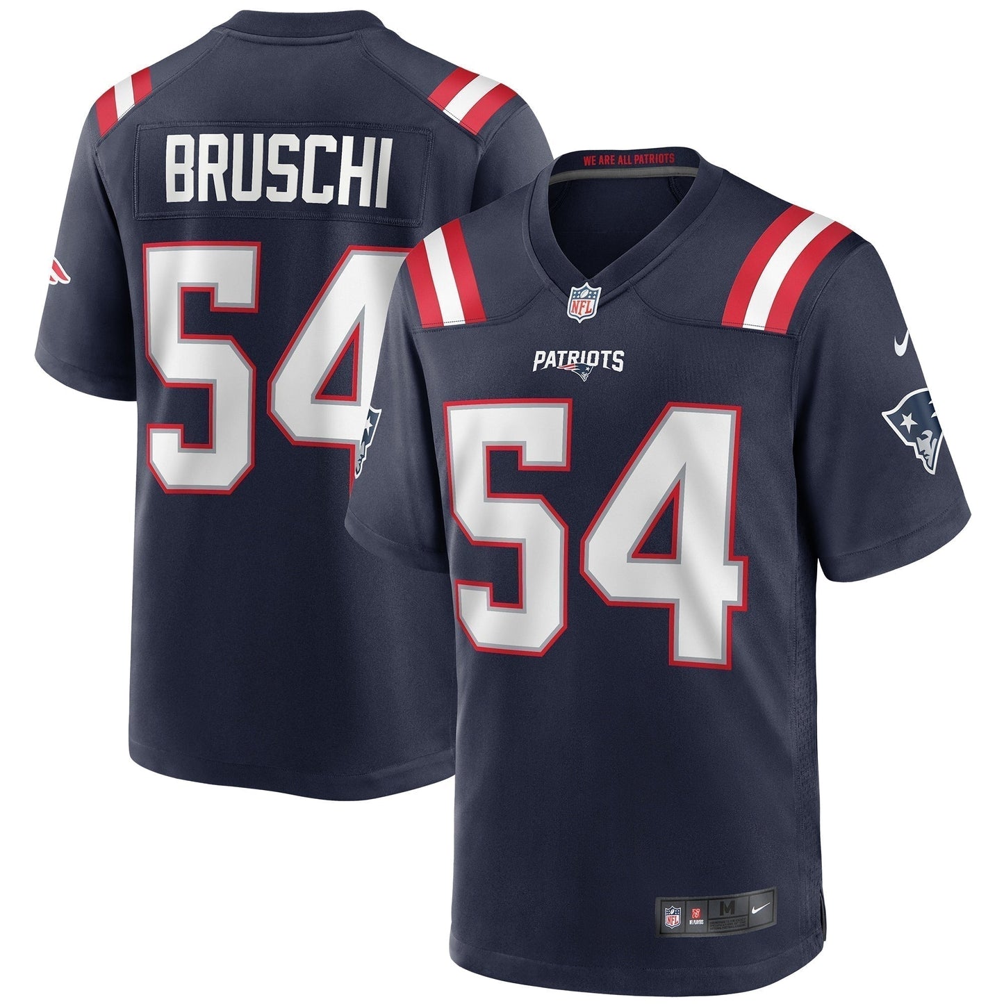 Tedy Bruschi New England Patriots Game Retired Jersey - Navy football jersey product view 1