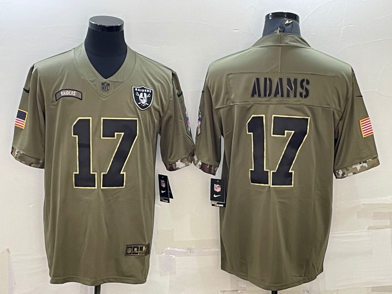 Men's Las Vegas Raiders Davante Adams Olive 2022 Salute To Service Limited Jersey football jersey product view 1