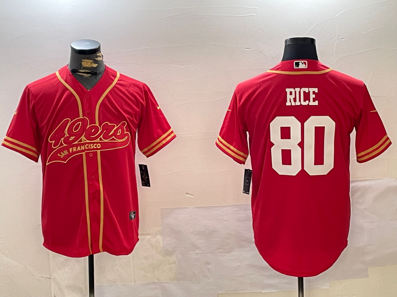 Men's San Francisco 49ers Jerry Rice Scarlet Team Game Jersey football jersey product view 1