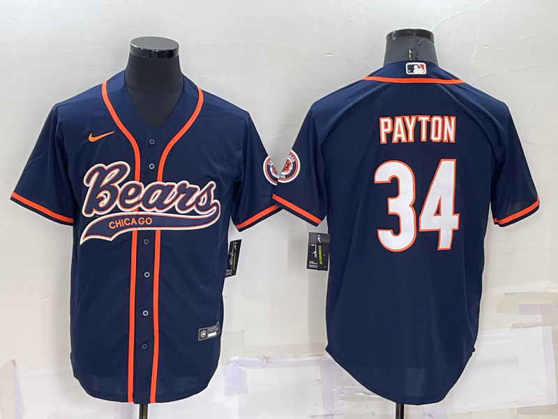 Men's Chicago Bears Walter Payton Navy Game Jersey Joint Edition football jersey product view 1