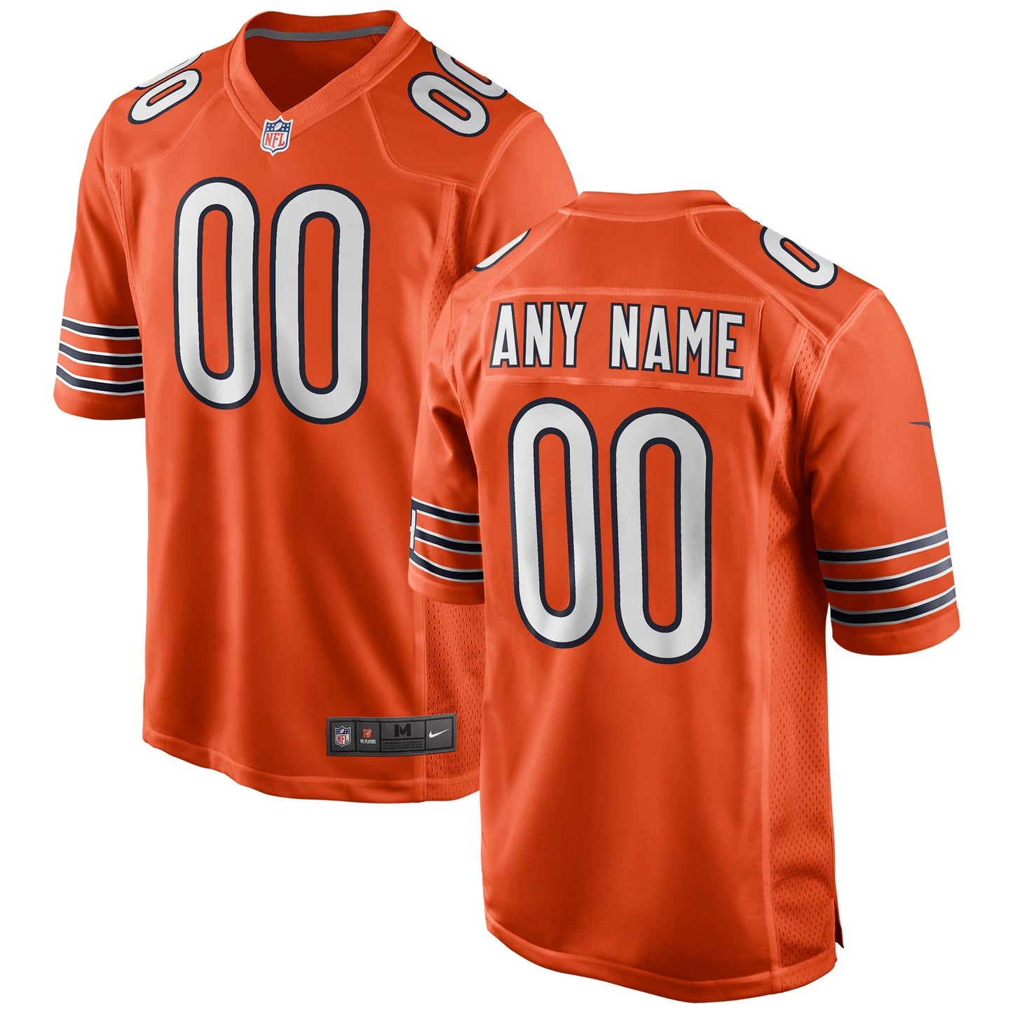 Chicago Bears Orange Alternate Custom Game Jersey football jersey product view 1