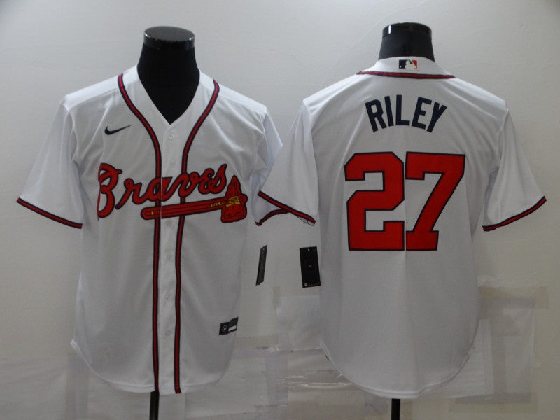 Men's Atlanta Braves Austin Riley White Replica Player Jersey baseball jersey product view 1