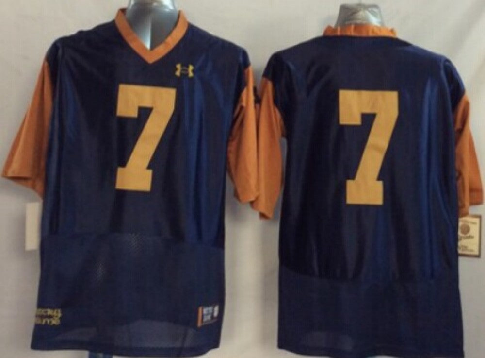 Men's Notre Dame Fighting Irish Joe Theismann #7 Navy Player Game Jersey sports jersey product view 1