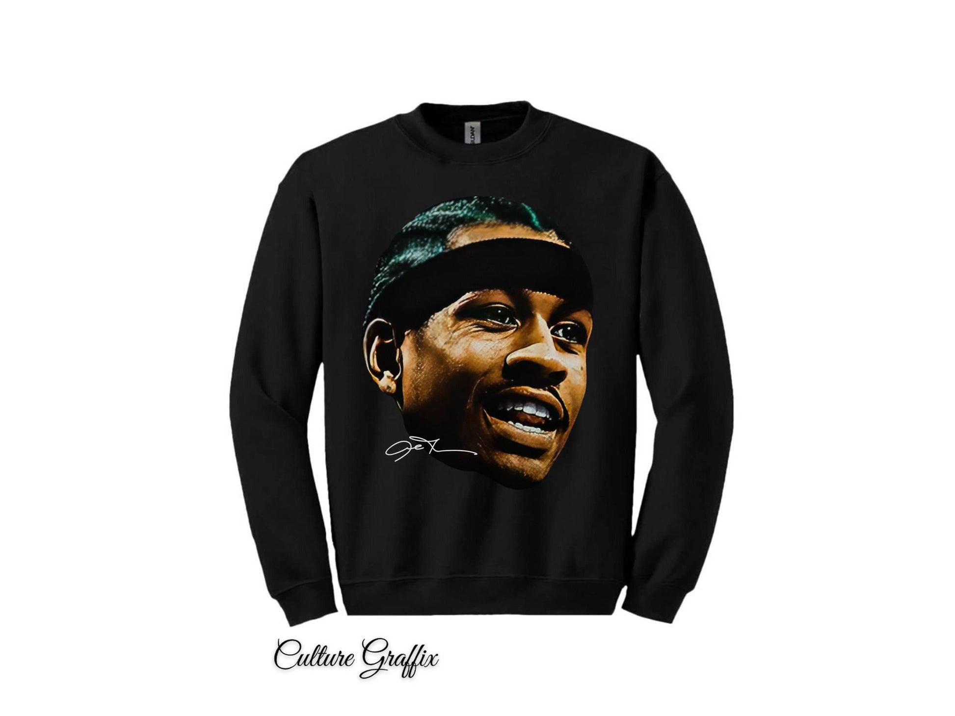 Vintage Allen Iverson Graphic Sweatshirt  Hip Hop Style Unisex T-shirt, Sweatshirt, Hoodie, Long Sleeve Tee - T-Shirt, Sweatshirt, Hoodie