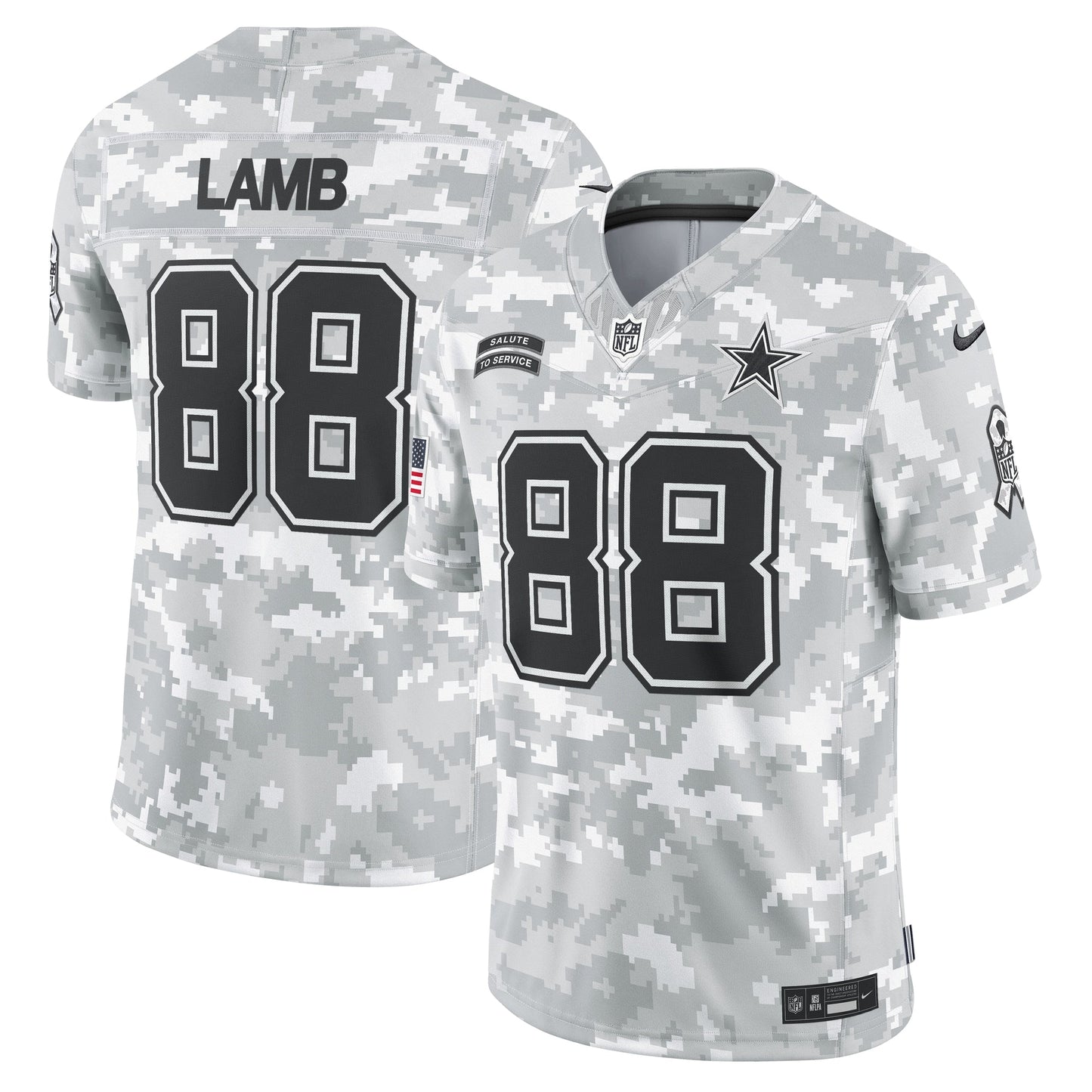 CeeDee Lamb Dallas Cowboys 2024 Salute to Service Limited Jersey - Arctic Camo football jersey product view 1