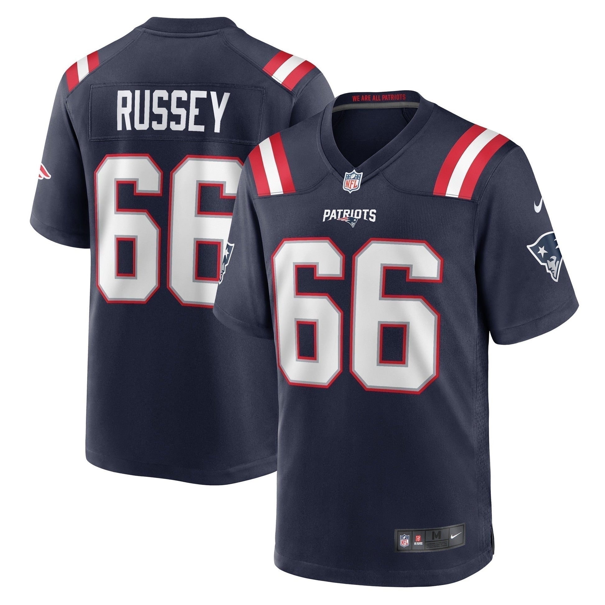 Kody Russey New England Patriots Game Jersey - Navy football jersey product view 1