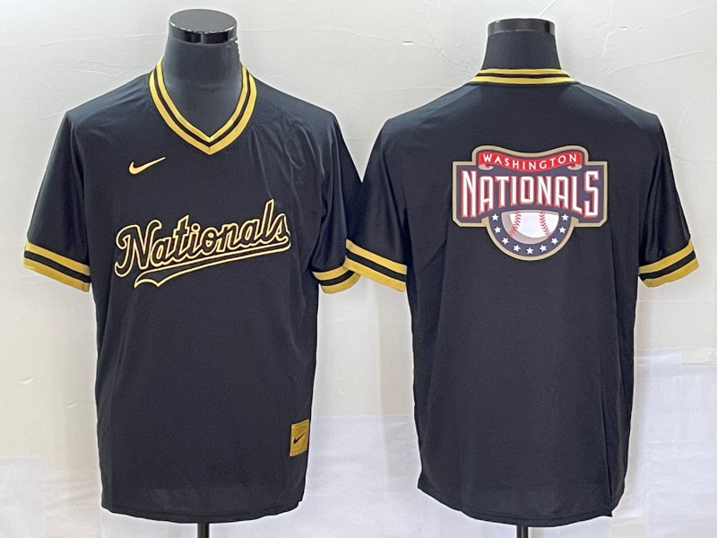 Men's Washington Nationals Black Alternate Authentic Team Jersey baseball jersey product view 1