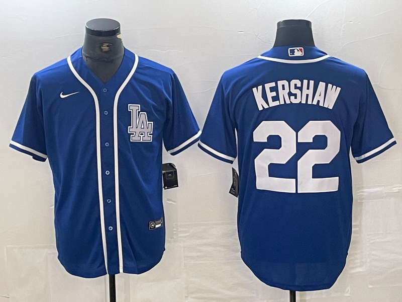 Men's Los Angeles Dodgers Clayton Kershaw #22 Blue Limited Player Jersey1 baseball jersey product view 1
