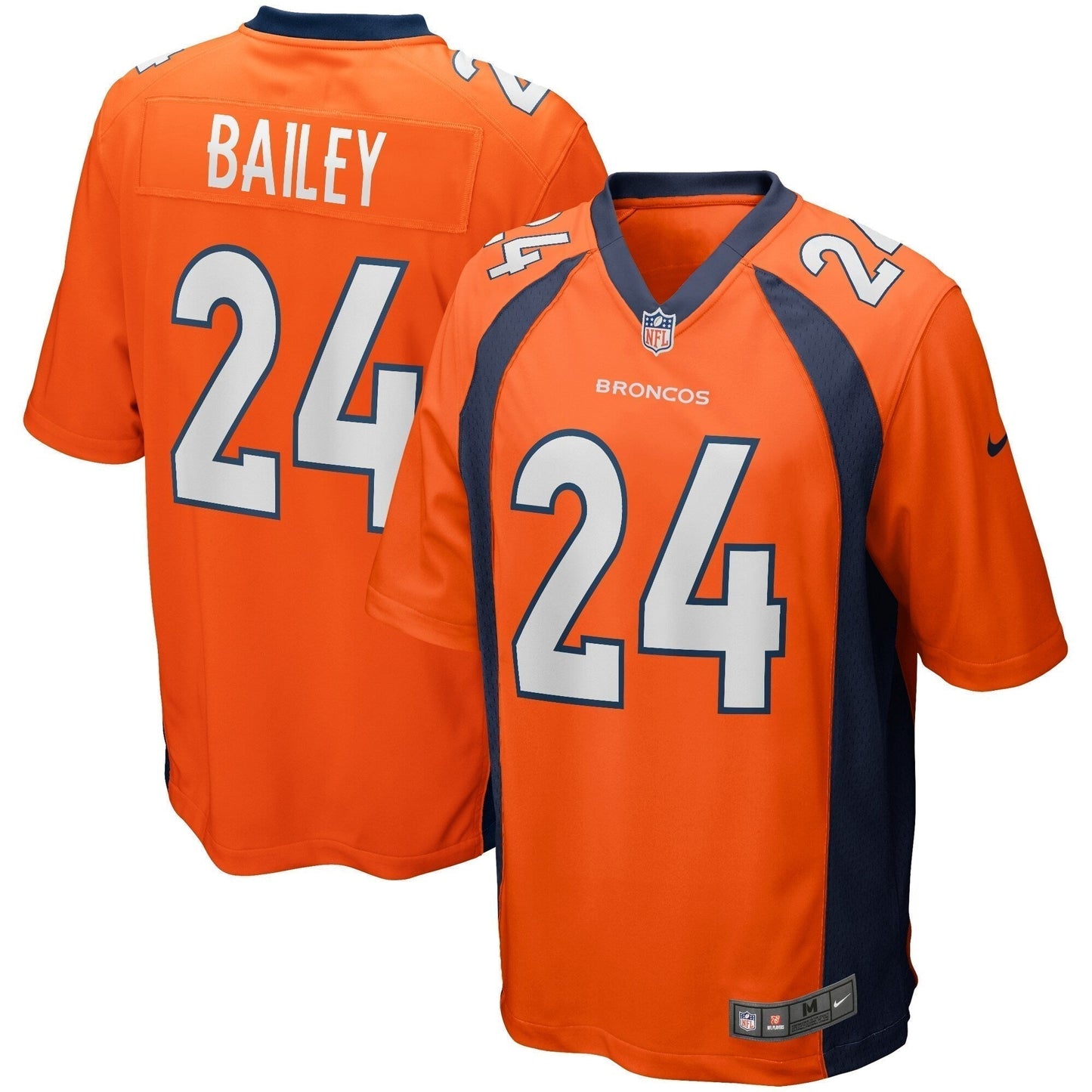 Champ Bailey Denver Broncos Game Retired Jersey - Orange football jersey product view 1