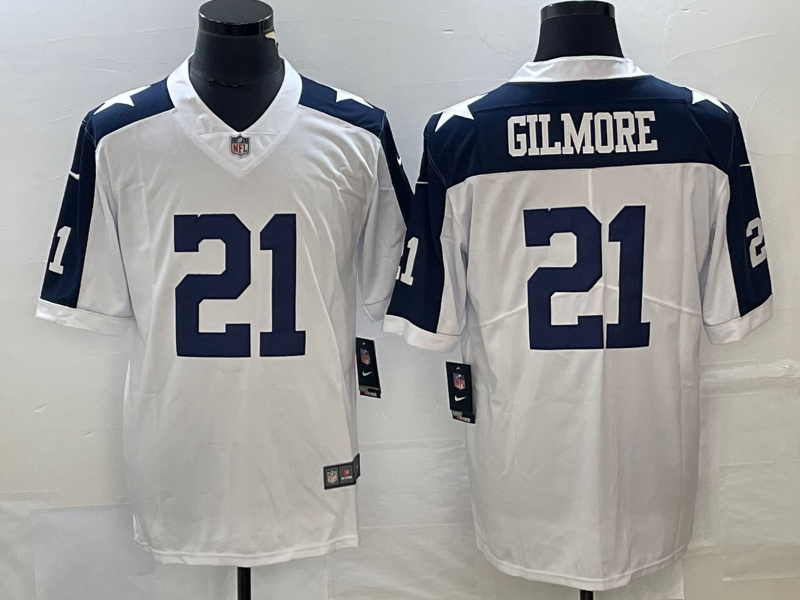 Men's Dallas Cowboys Stephon Gilmore #21 White Game Jersey1 football jersey product view 1