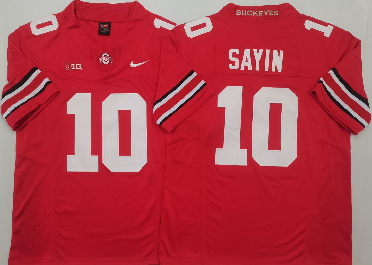 Men's Ohio State Buckeyes Julian Sayin Red Player Game Jersey sports jersey product view 1
