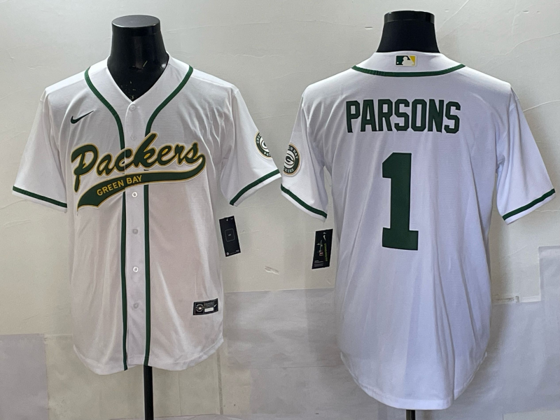 Men's Green Bay Packers Micah Parsons White Game Jersey football jersey product view 1