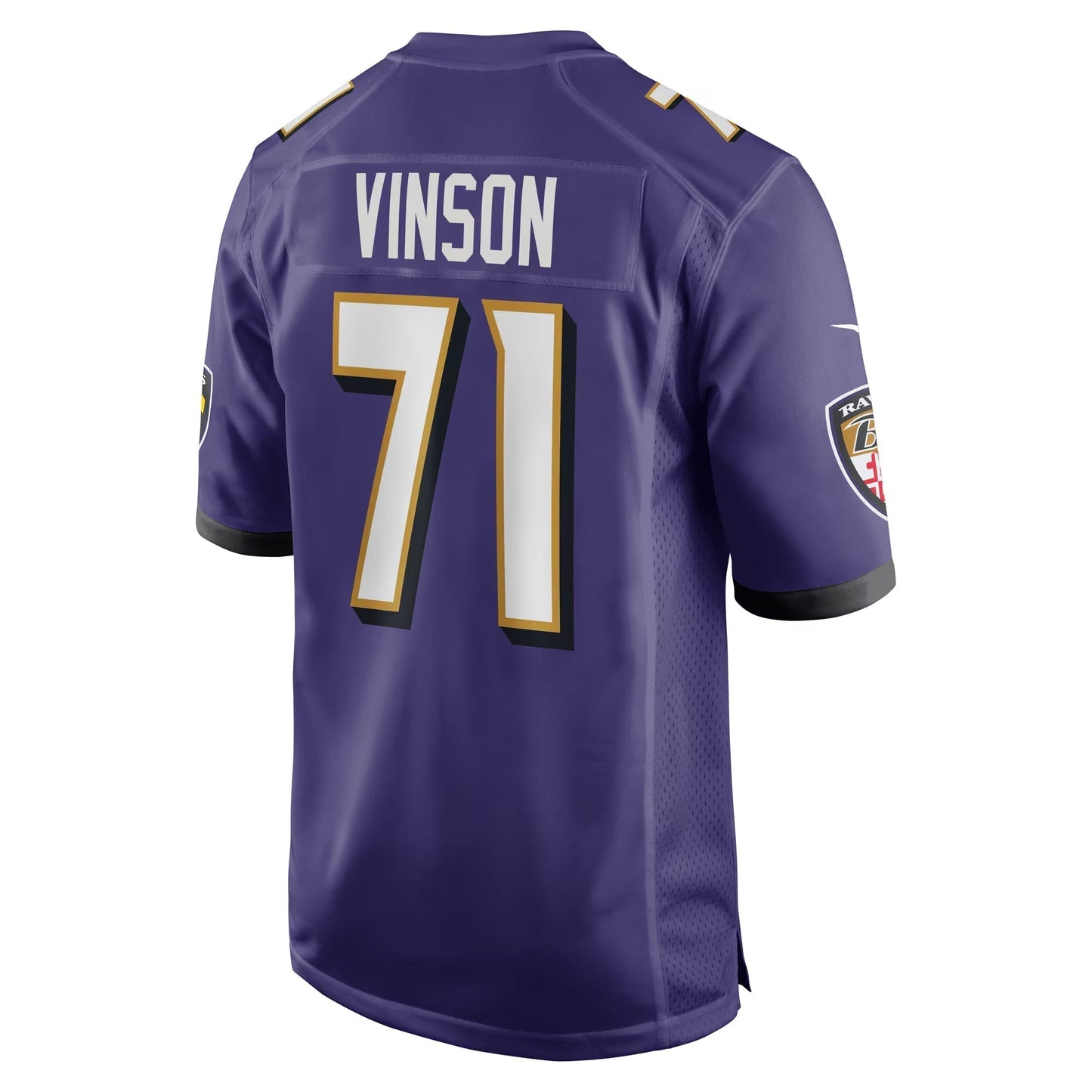 Baltimore Ravens Carson Vinson Purple Team Game Jersey football jersey product view 3