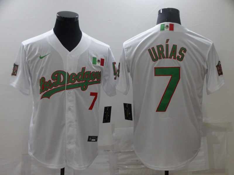 Men's Los Angeles Dodgers Julio Urias White Game Baseball Jersey baseball jersey product view 1