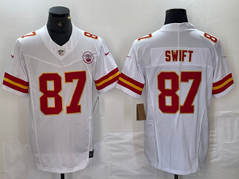 Men's Kansas City Chiefs Taylor Swift #87 White Game Player Jersey1 football jersey product view 1