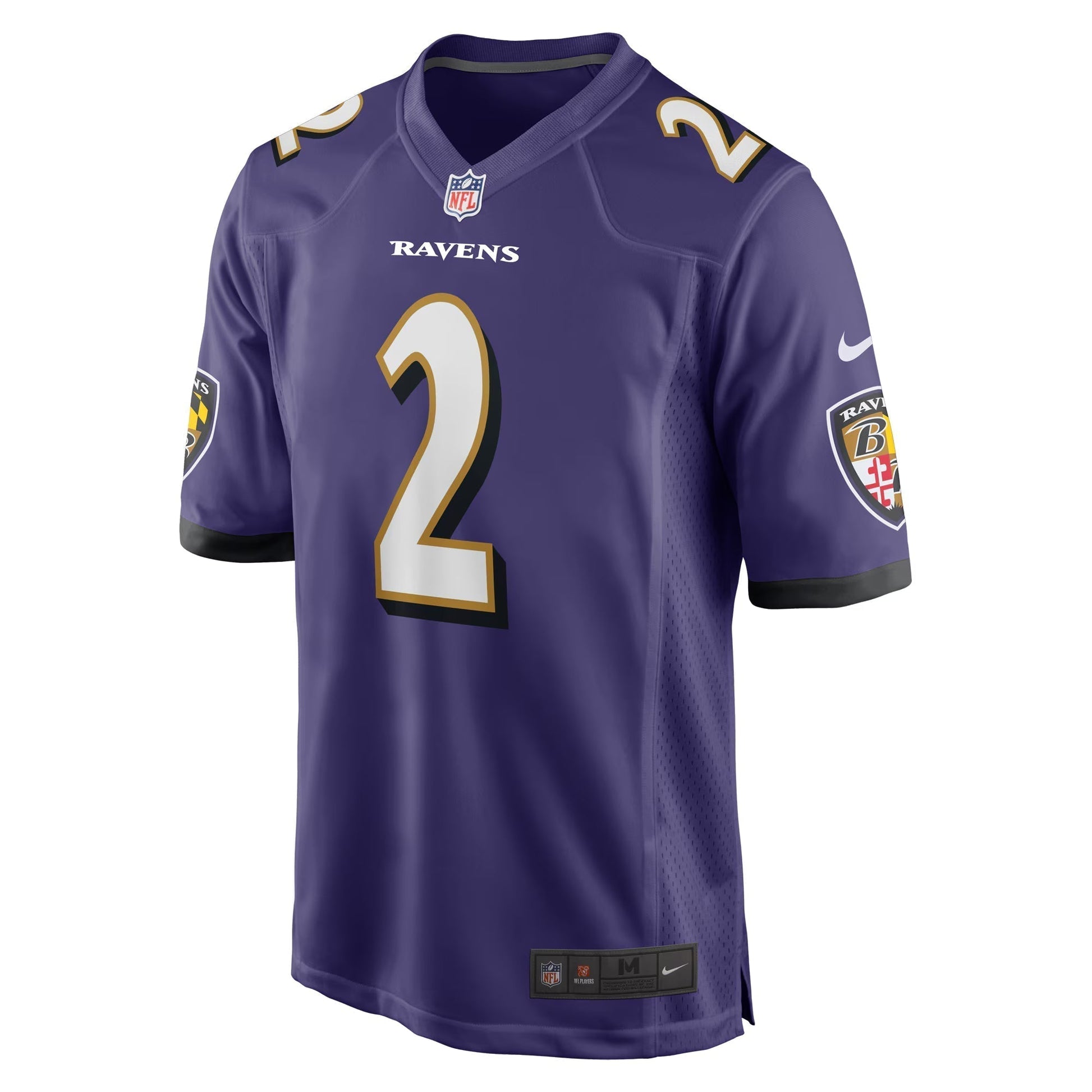 Baltimore Ravens Nate Wiggins Purple Player Game Jersey football jersey product view 2