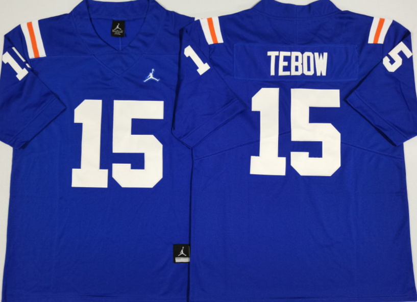 Men's Florida Gators Tim Tebow #15 Royal Replica Jersey sports jersey product view 1