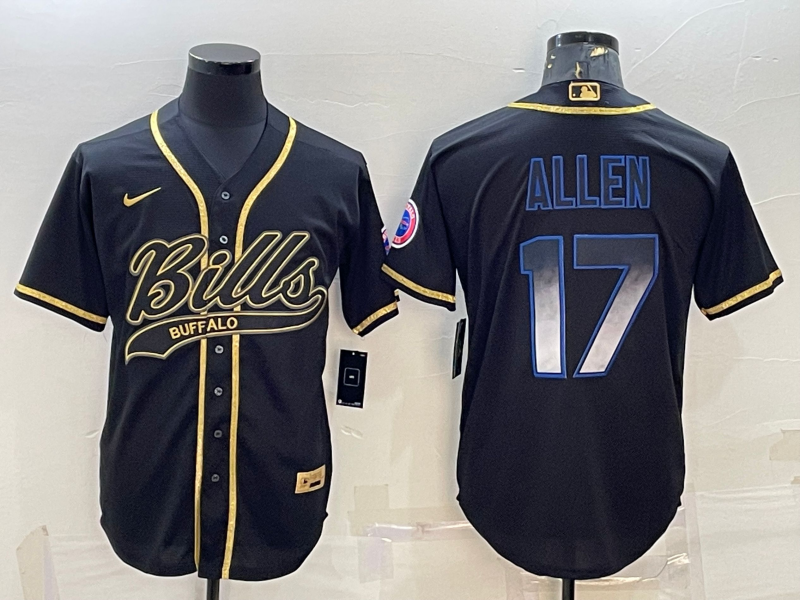 Men's Buffalo Bills Josh Allen Black Game Player Jersey Joint Edition football jersey product view 1