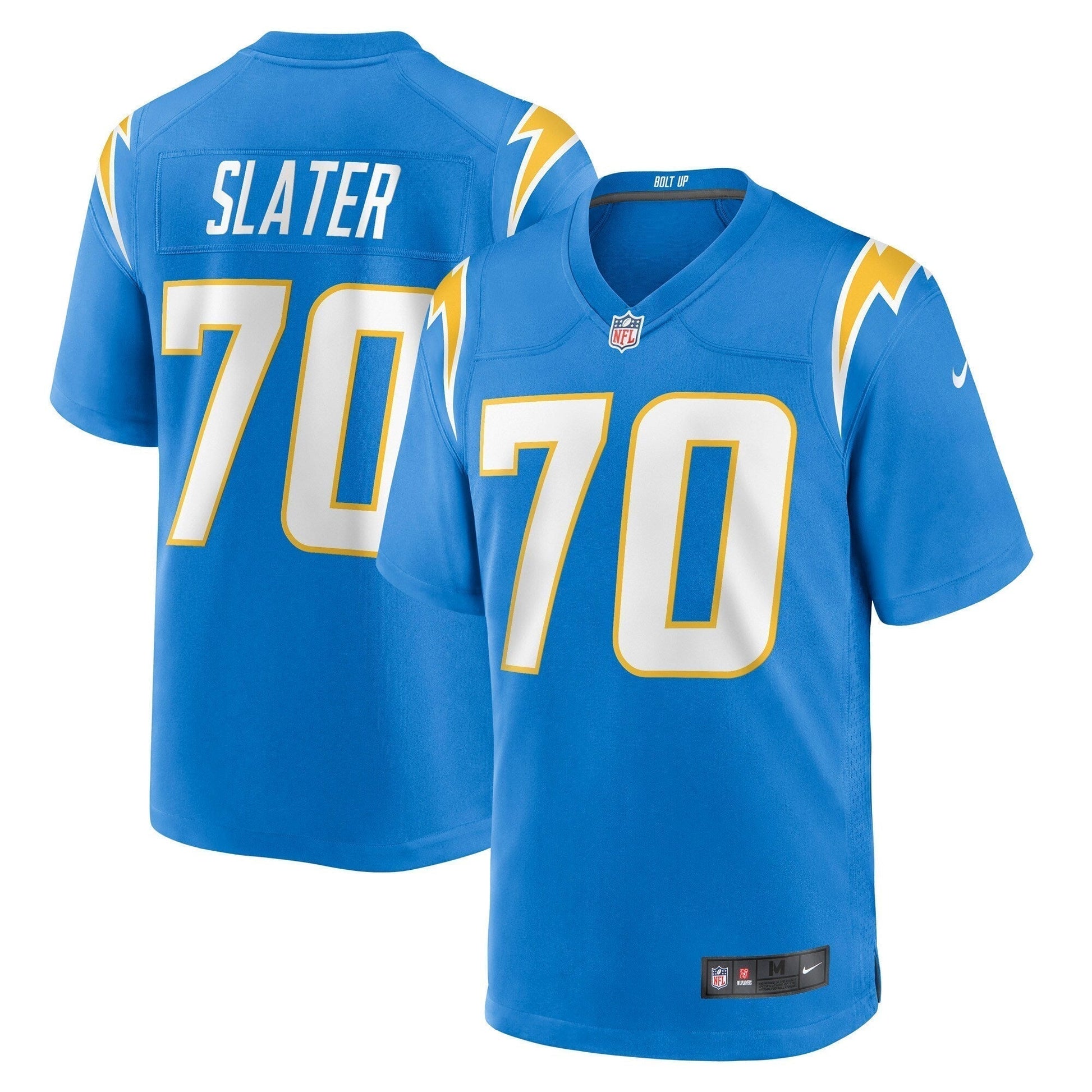 Rashawn Slater Los Angeles Chargers 2021 NFL Draft First Round Pick Game Jersey - Powder Blue football jersey product view 1