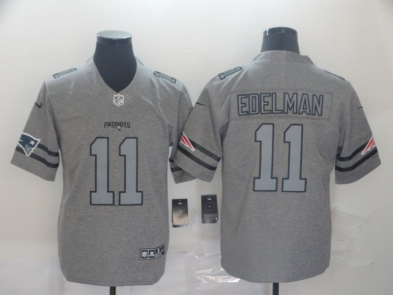 Men's New England Patriots Julian Edelman #11 Gray Game Jersey1 football jersey product view 1