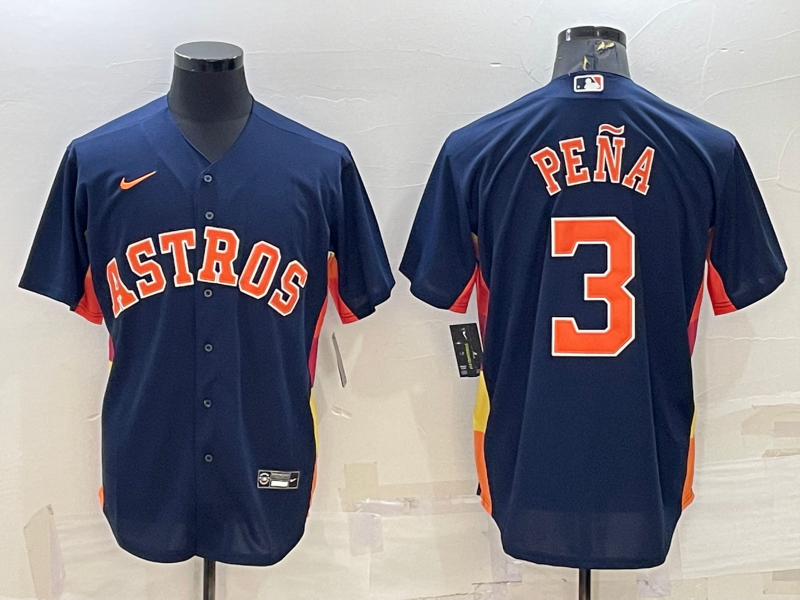 Men's Houston Astros Jeremy Pena #3 Navy Alternate Replica Player Name Jersey1 baseball jersey product view 1